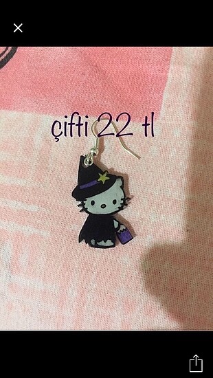 witch hello kitty sanrio halloween gothic küpe