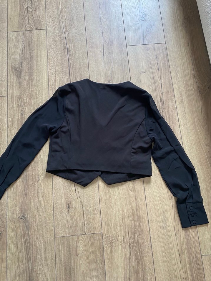 Kolları şifon yelek ceket - Görsel 3