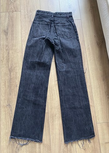 Siyah Yırtık Detaylı Midi Bol Kesim Kadın Jean - Görsel 2