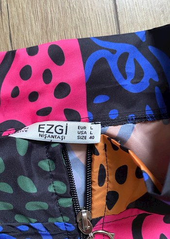 Renkli Baskılı Kadın Mini Ceket - Görsel 2