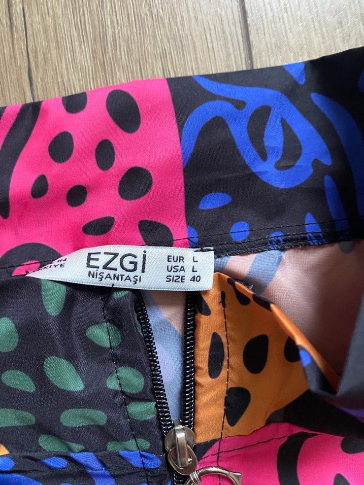 Renkli Baskılı Kadın Mini Ceket - Görsel 2