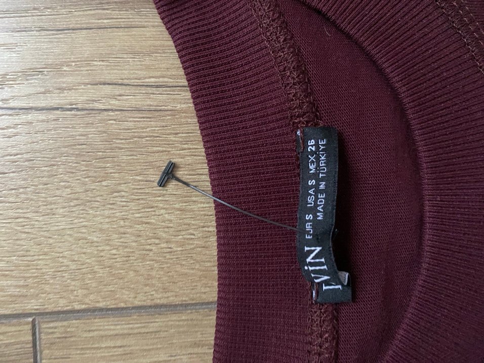 Bordo Kısa Kollu Tişört - Görsel 3