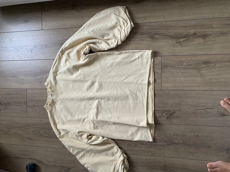 Bej Basic Uzun Kollu  Tişört - Görsel 2