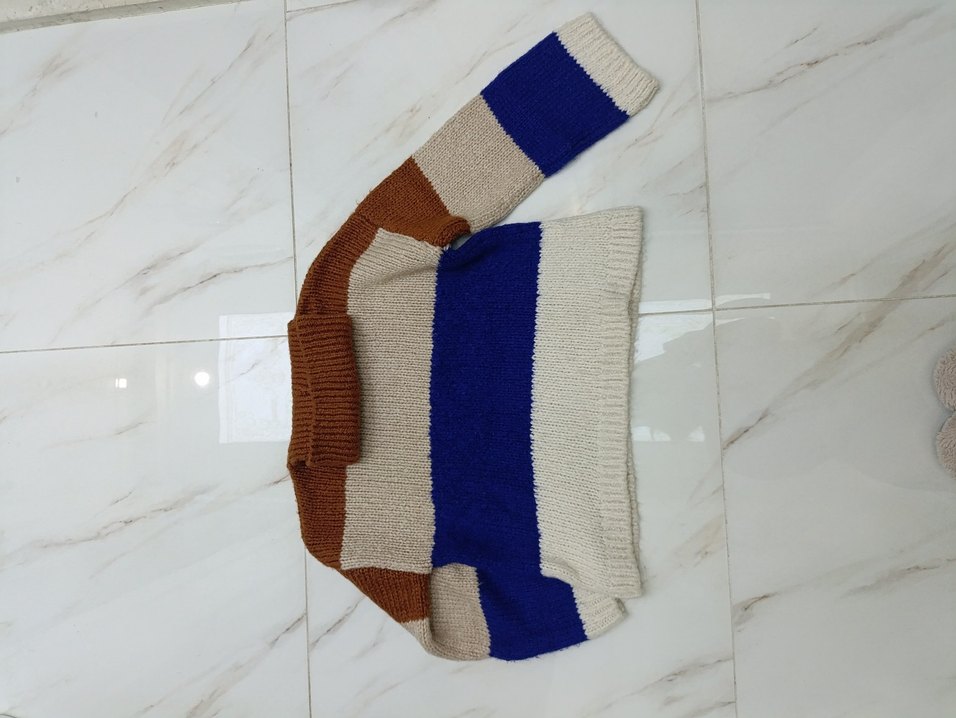 Renkli Boğazlı Örgü Kadın Kazak - Görsel 2