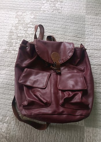 Kahverengi Deri Tokalı Sırt Çantası - Görsel 2