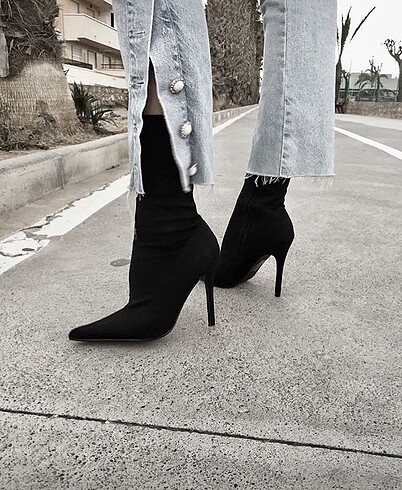 Siyah Stretch cizme