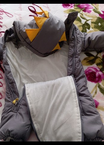 Gri Fermuarlı Erkek Bebek Kayak Tulumu - Görsel 3