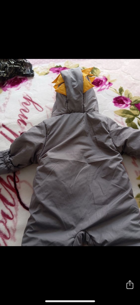 Gri Fermuarlı Erkek Bebek Kayak Tulumu - Görsel 2