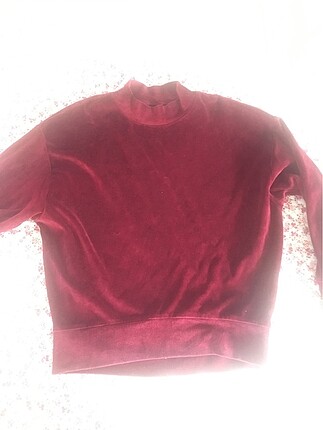 Topshop Bordo kadife kazak- topshop