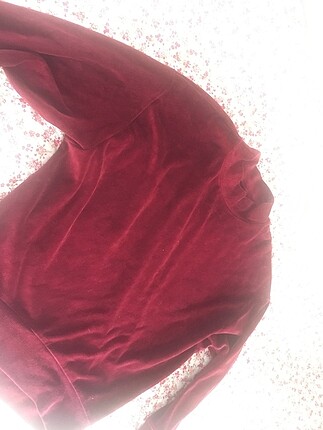 xs Beden Bordo kadife kazak- topshop