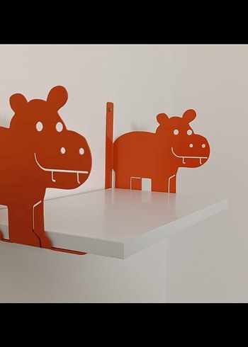 Turuncu Hayvan Figürlü Çocuk Rafı - Görsel 3