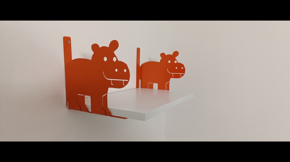 Turuncu Hayvan Figürlü Çocuk Rafı - Görsel 3