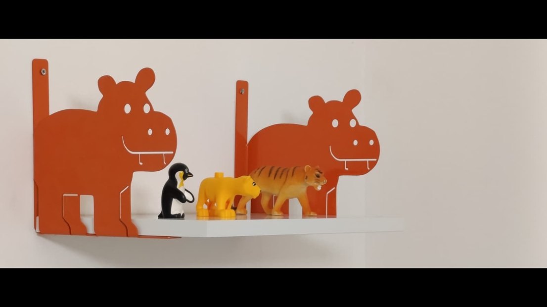 Turuncu Hayvan Figürlü Çocuk Rafı - Görsel 2