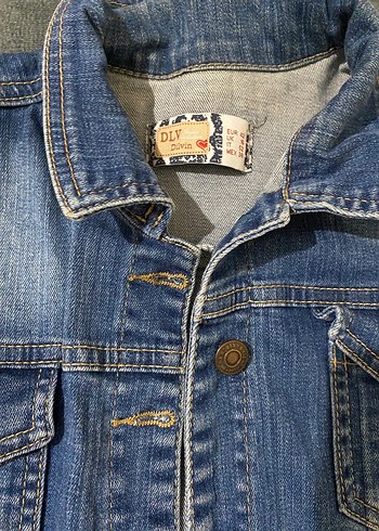 m Beden Düğmeli Kolsuz Mavi Denim Yelek
