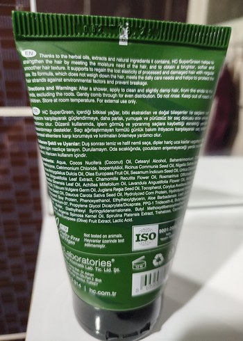 HC Care SuperGreen Durulanmayan Saç Kremi 150 ml - Görsel 3