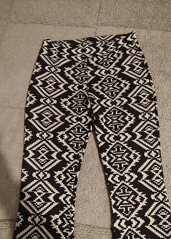 Desenli Bohem Örgü İspanyol Paça Pantolon - Görsel 2