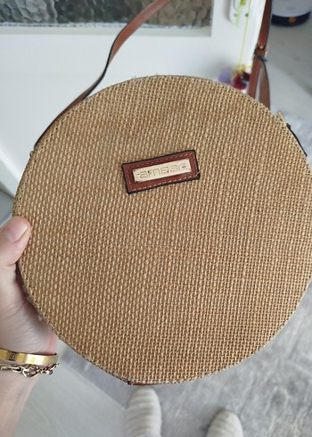 Püsküllü Bej Örgü Bohem Kadın Çanta - Görsel 2