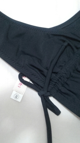 38 Beden siyah Renk Penti siyah arkası büzgü bağlamalı bikini altı