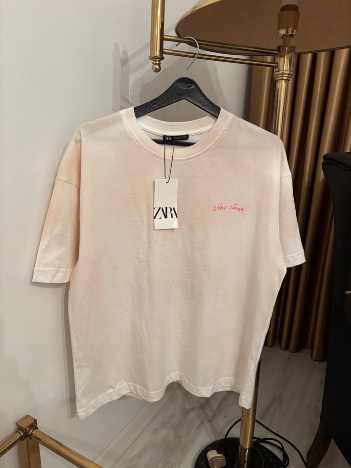 Zara orijinal baskı detaylı t shirt sıfır - Görsel 3