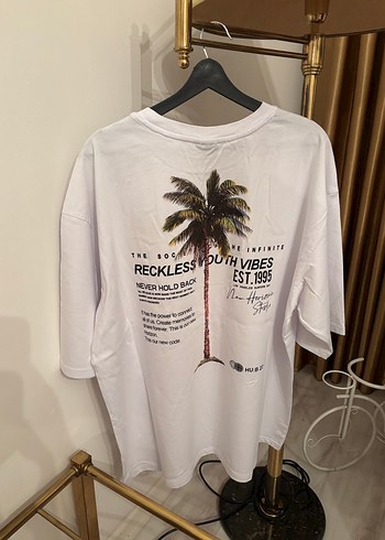 H&m palmiye deraylı t shirt orijinal sıfır - Görsel 3
