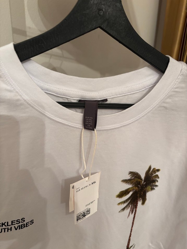 H&m palmiye deraylı t shirt orijinal sıfır - Görsel 4
