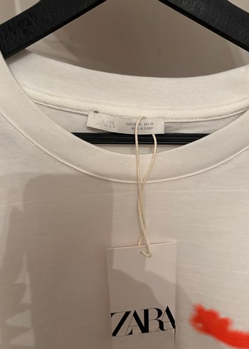 Zara baskı detaylı etiketli orijinal t shirt - Görsel 5