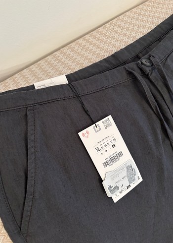 Zara pamuklu keten pantolon etiketli - Görsel 4