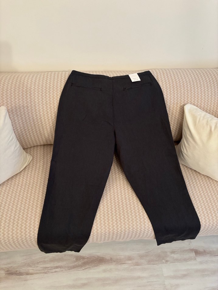 Zara  pamuklu keten pantolon etiketli - Görsel 3