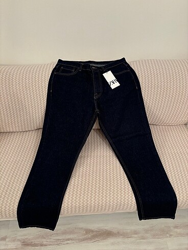 44 Beden Zara orijinal lacivert indigo jeans