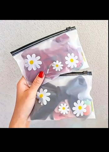 Pastel Renkli Çiçek Desenli Makyaj Çantası