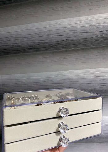 Zara Home Beyaz Gri Makyaj Organizeri