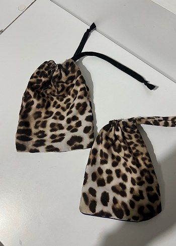 Leopar Desenli Kedi Aksesuar Çantası