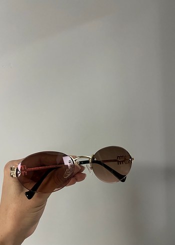 Beden camel Renk Bej Şeffaf Minimalist Kadın Güneş Gözlüğü Miu Miu