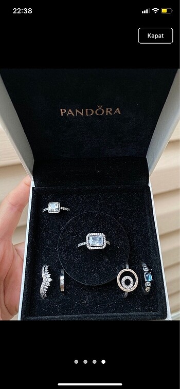 Pandora Kare baget yüzük