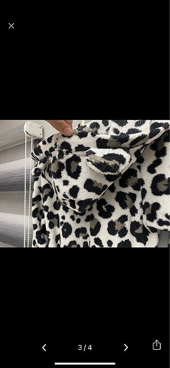 xs Beden Leopar desenli sabahlık