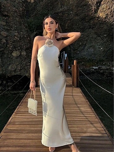 Zara Zara model midi saten elbise