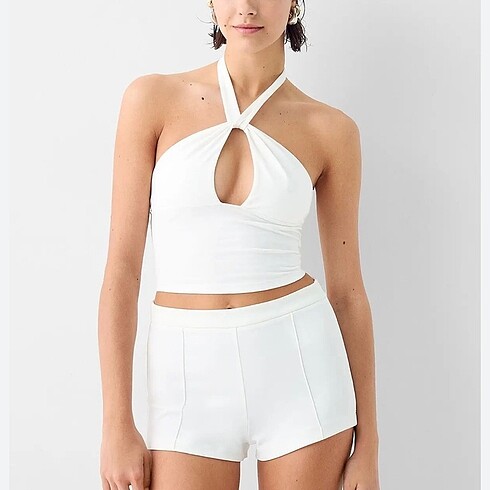 Bershka beyaz crop