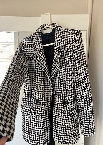 Zara Sikligin Simgesi Siyah Beyaz Kazayagi Blazer Ceket