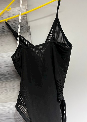H&M Siyah Dantel Detaylı Kadın bodysuit