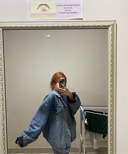 m Beden mavi Renk Oversize kot ceket