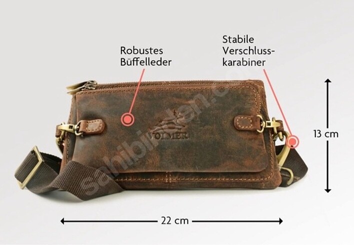 Beden Fa.Volmer ® Bel çantası, gerçek deri, Unisex