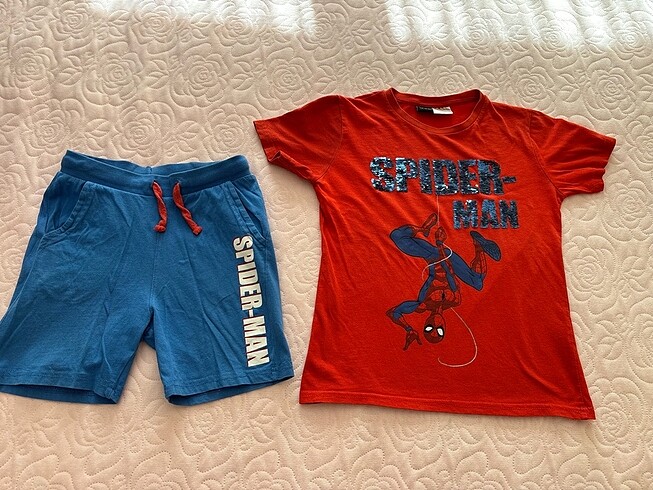 Lcw ikili takım şort tişört 7 8 yaş spıderman