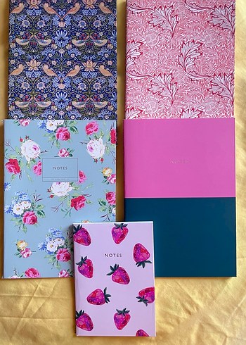 Pembe ve çiçek desenli not defterleri - Görsel 2