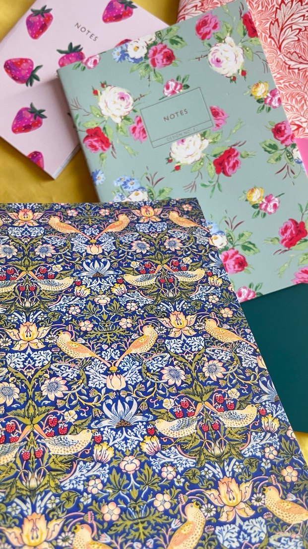 Pembe ve çiçek desenli not defterleri - Görsel 4