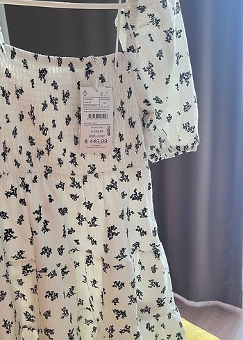 Kısa Kollu Beyaz Mini Bohem Elbise - Görsel 4