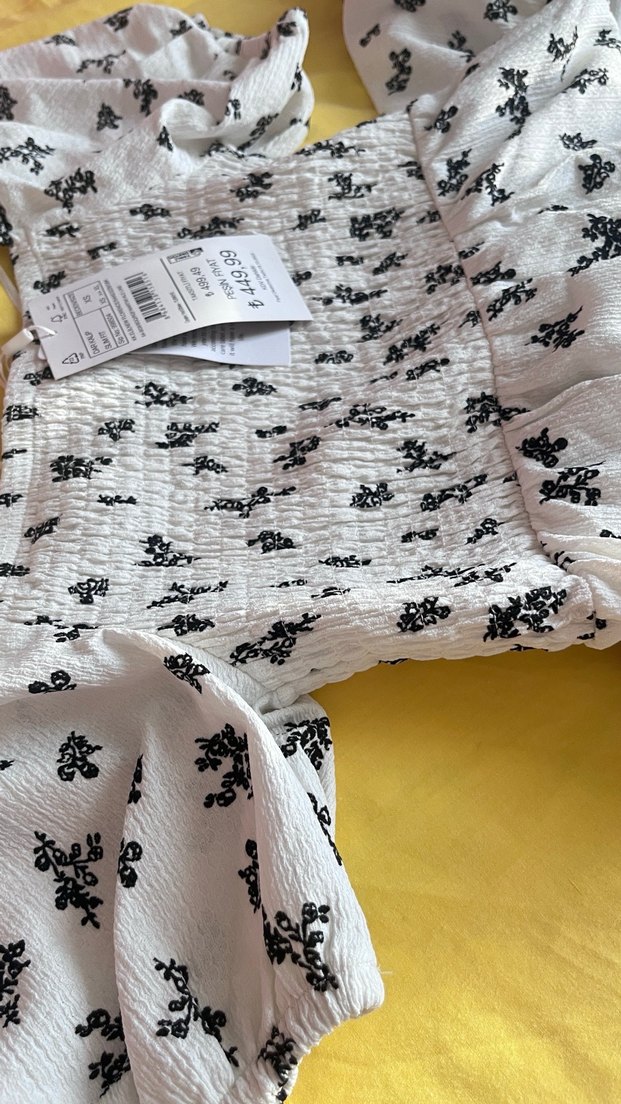 Kısa Kollu Beyaz Mini Bohem Elbise - Görsel 5