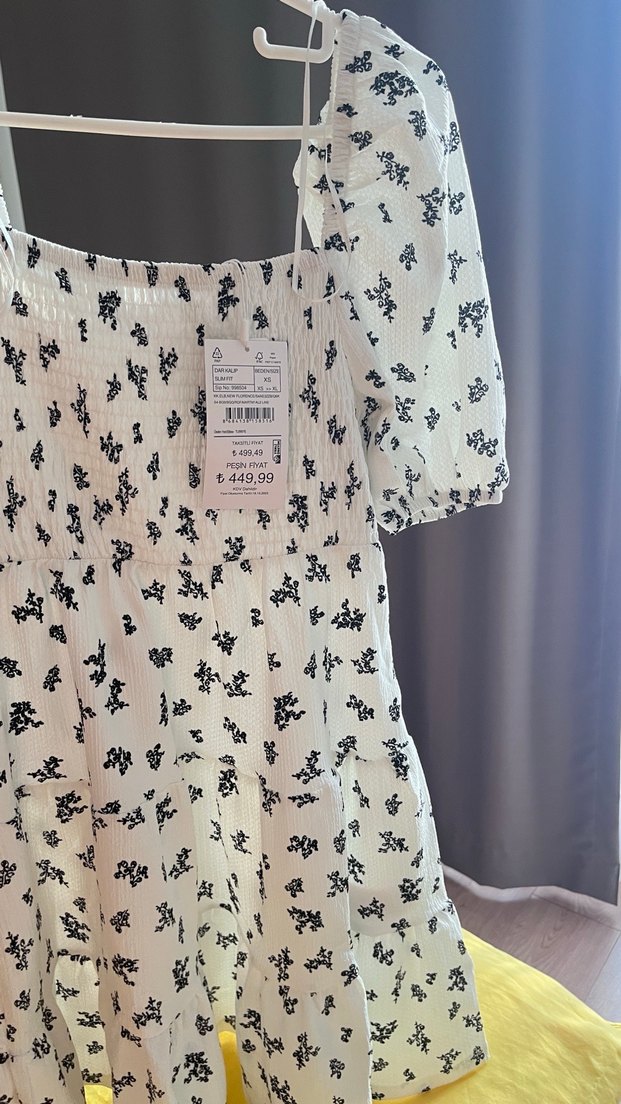 Kısa Kollu Beyaz Mini Bohem Elbise - Görsel 4