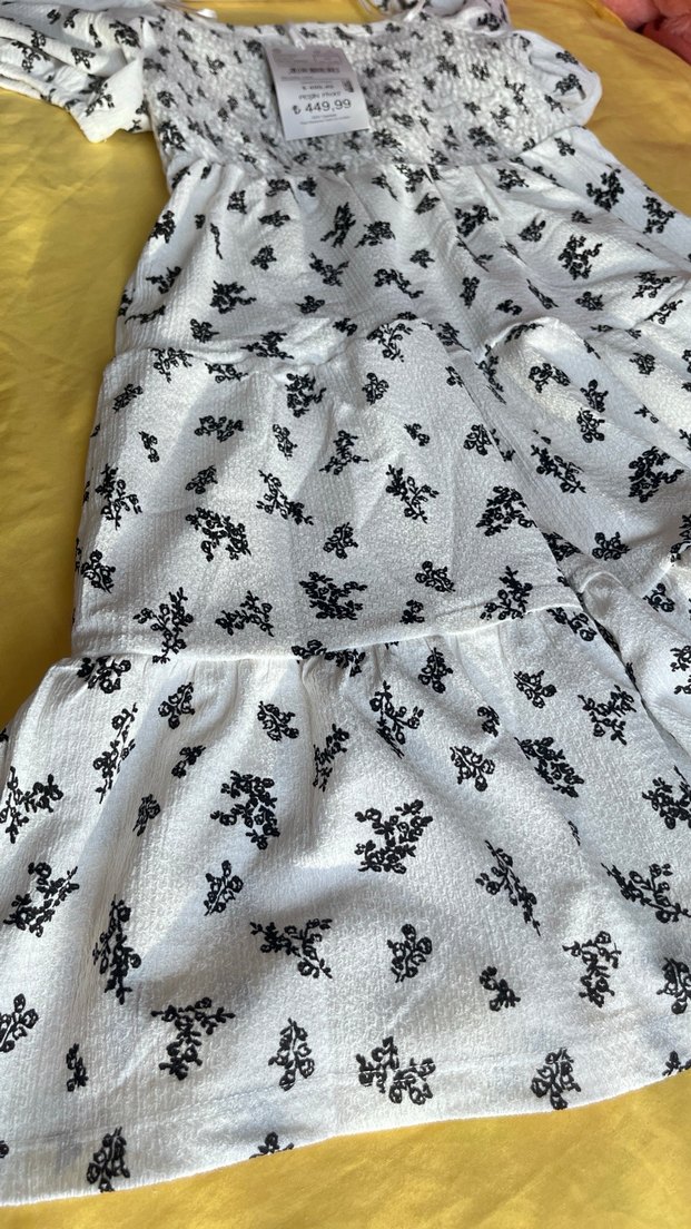 Kısa Kollu Beyaz Mini Bohem Elbise - Görsel 2