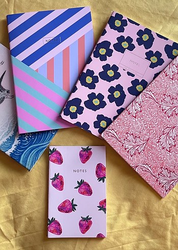Çeşitli Desenli Pastel Pembe Defterler - Görsel 2