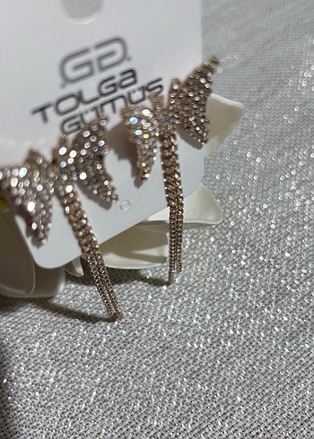 Pembe İşlemeli Parlak Kolye ve Küpe Seti - Görsel 4